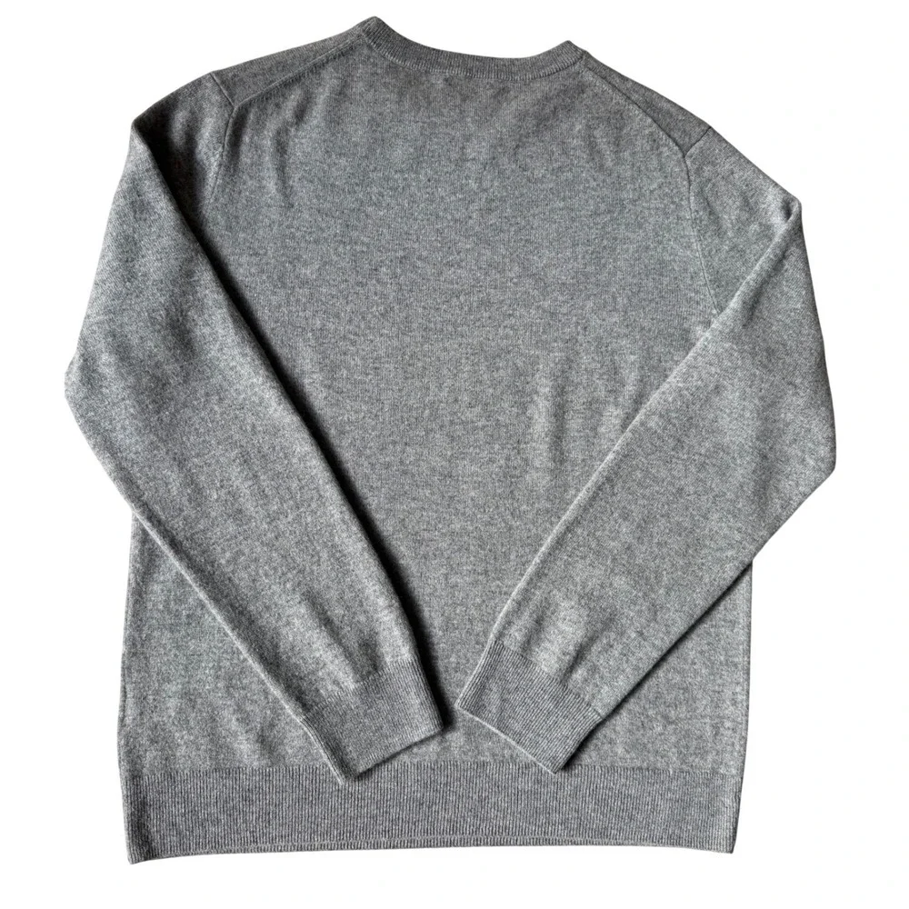 Quince Mens Sweater Mongolian Cashmere Crewneck Heather Grey Large